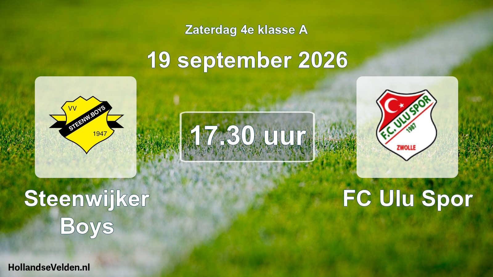 Scheduled Match: Steenwijker Boys - FC Ulu Spor (19 September 2026)