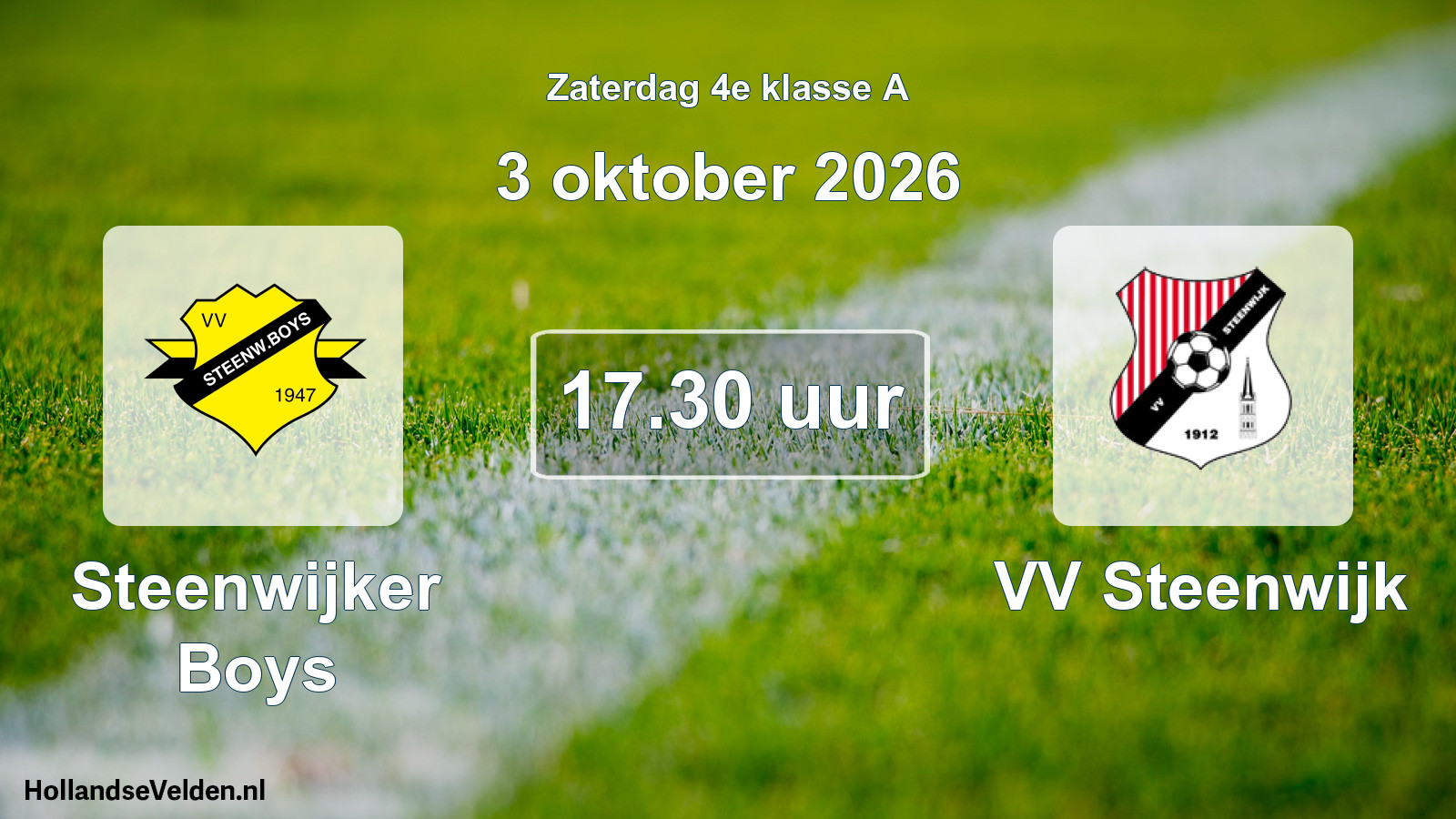 Scheduled Match: Steenwijker Boys - VV Steenwijk (3 October 2026)