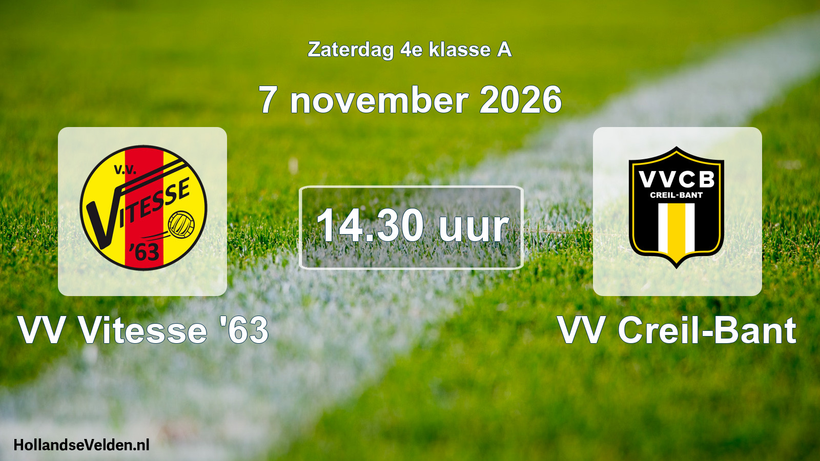 Geplande wedstrijd: VV Vitesse '63 - VV Creil-Bant (7 november 2026)