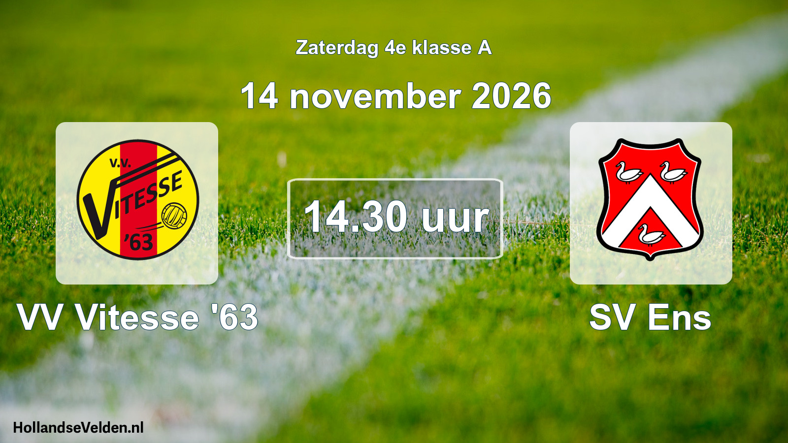 Geplande wedstrijd: VV Vitesse '63 - SV Ens (14 november 2026)