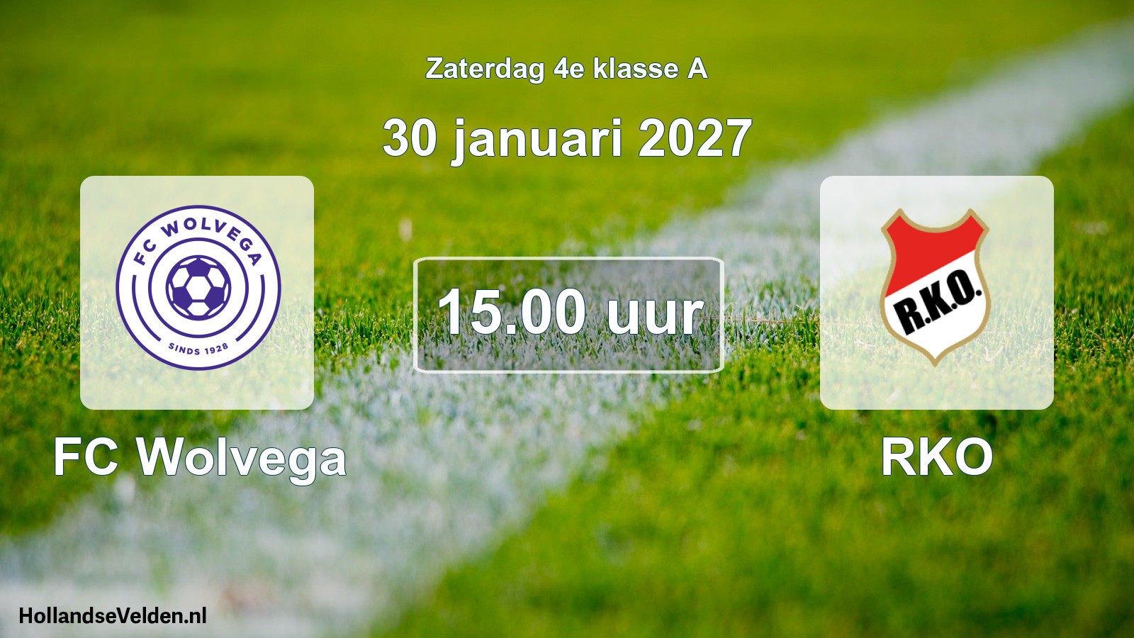 Geplande wedstrijd: FC Wolvega - RKO (30 januari 2027)