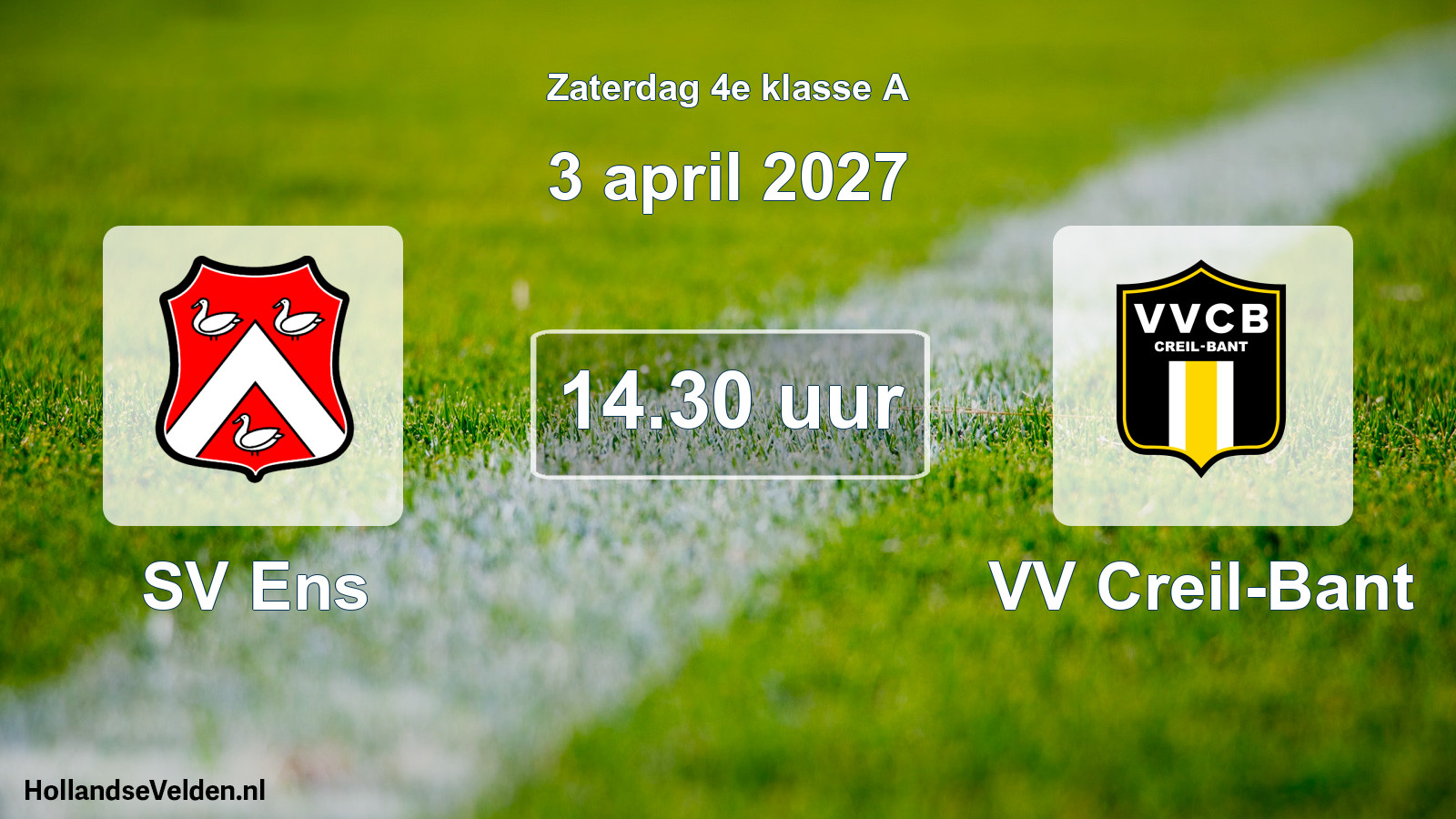 Geplande wedstrijd: SV Ens - VV Creil-Bant (3 april 2027)