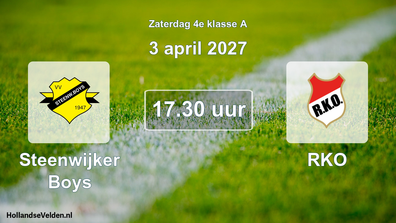 Scheduled Match: Steenwijker Boys - RKO (3 April 2027)