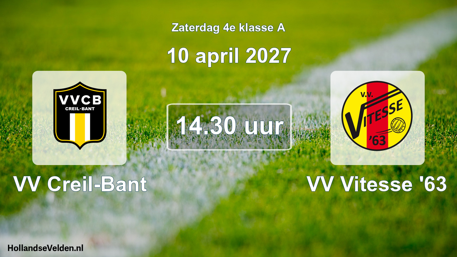 Geplande wedstrijd: VV Creil-Bant - VV Vitesse '63 (10 april 2027)