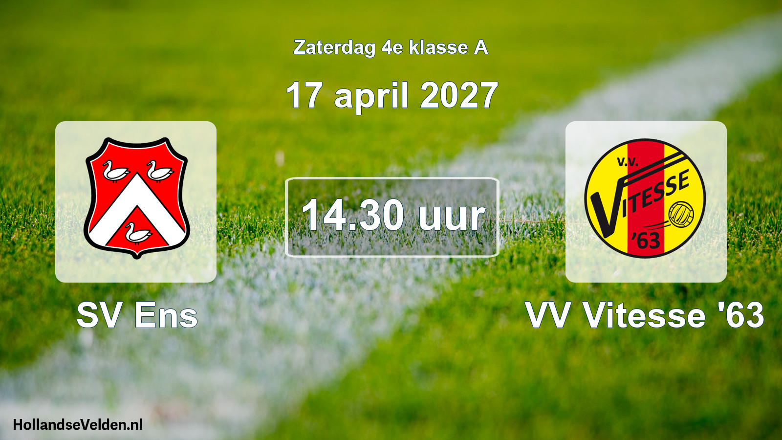 Geplande wedstrijd: SV Ens - VV Vitesse '63 (17 april 2027)