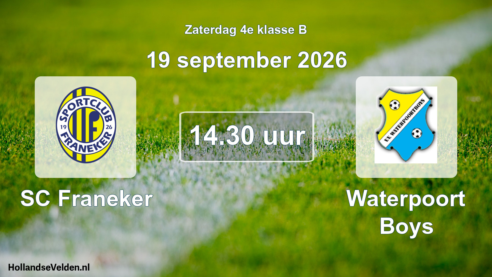 Geplande wedstrijd: SC Franeker - Waterpoort Boys (19 september 2026)