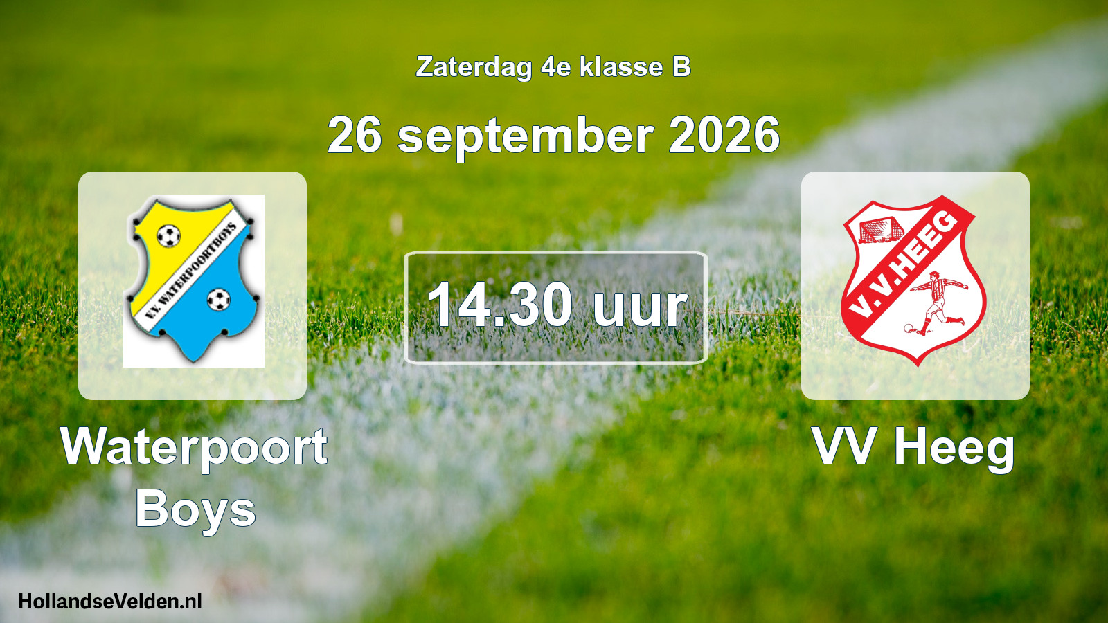 Geplande wedstrijd: Waterpoort Boys - VV Heeg (26 september 2026)