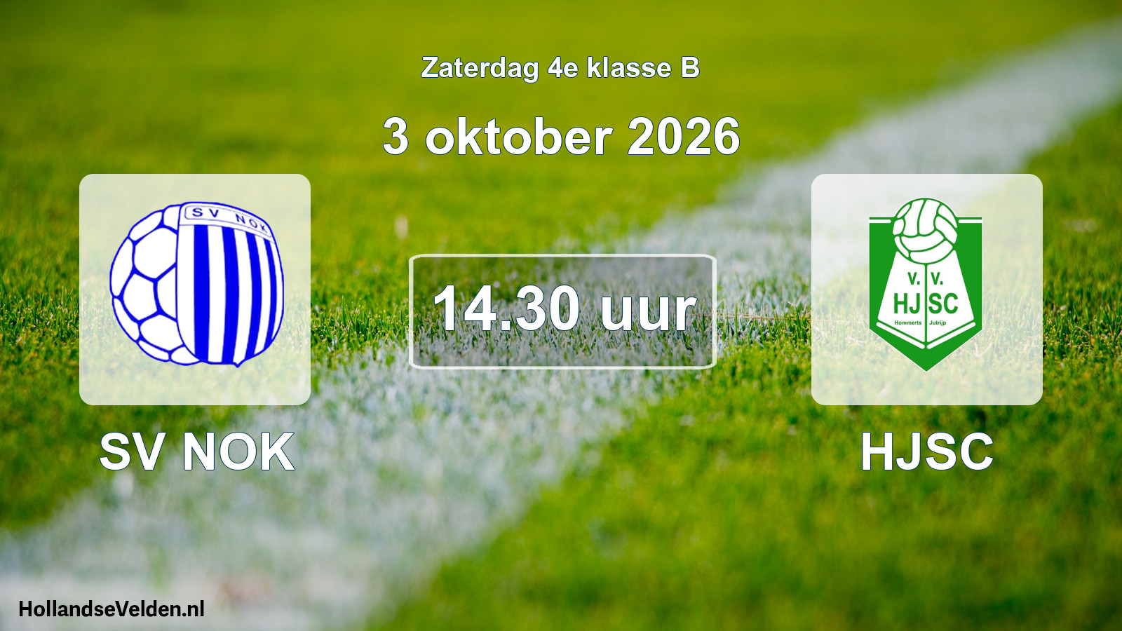 Geplande wedstrijd: SV NOK - HJSC (3 oktober 2026)