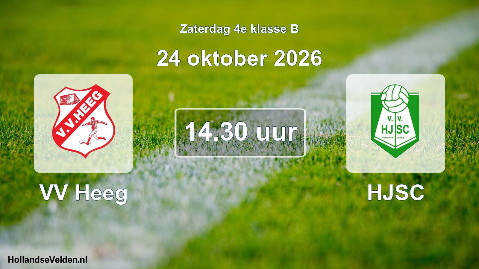 Geplande wedstrijd: VV Heeg - HJSC (24 oktober 2026)