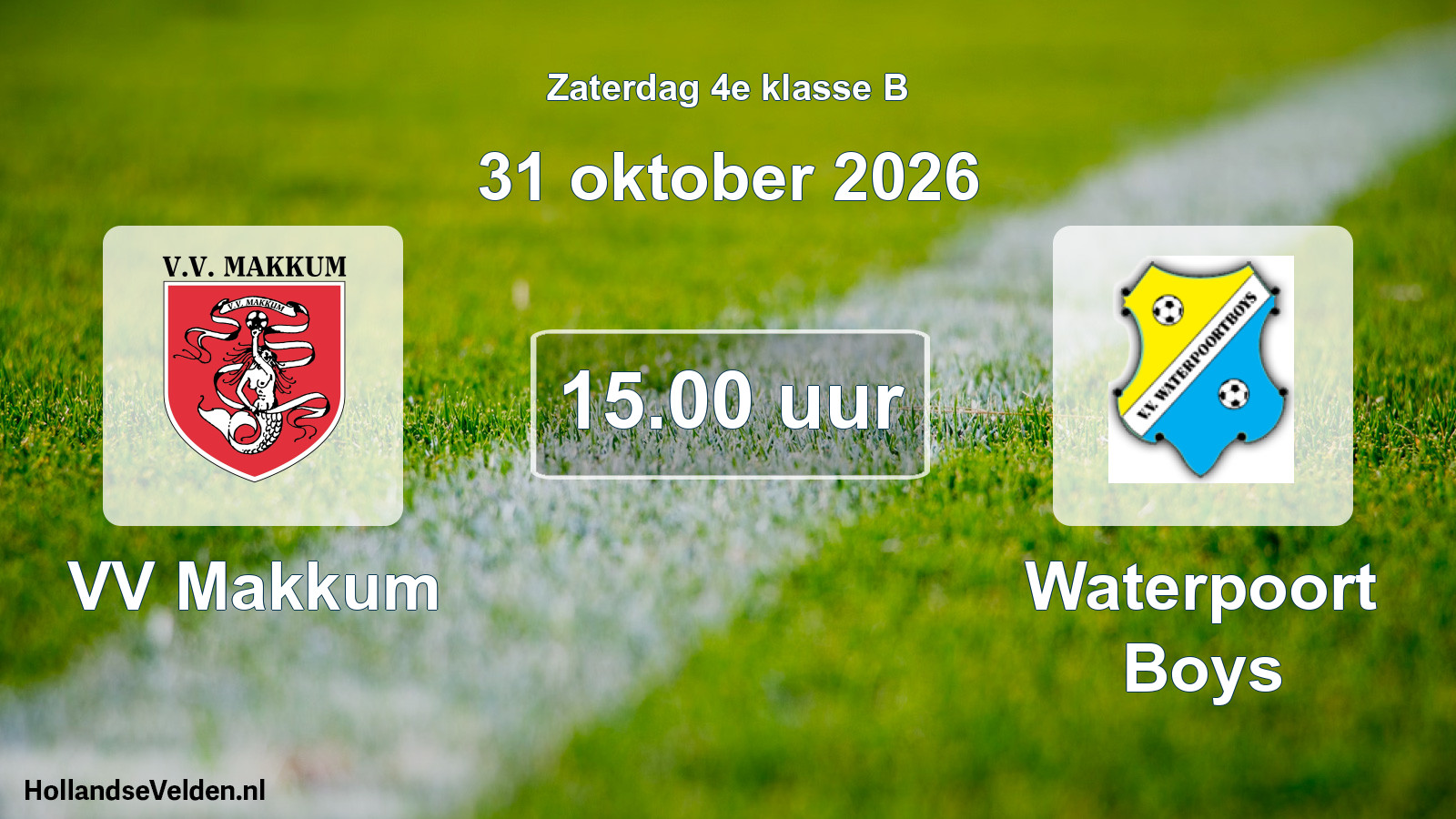 Geplande wedstrijd: VV Makkum - Waterpoort Boys (31 oktober 2026)