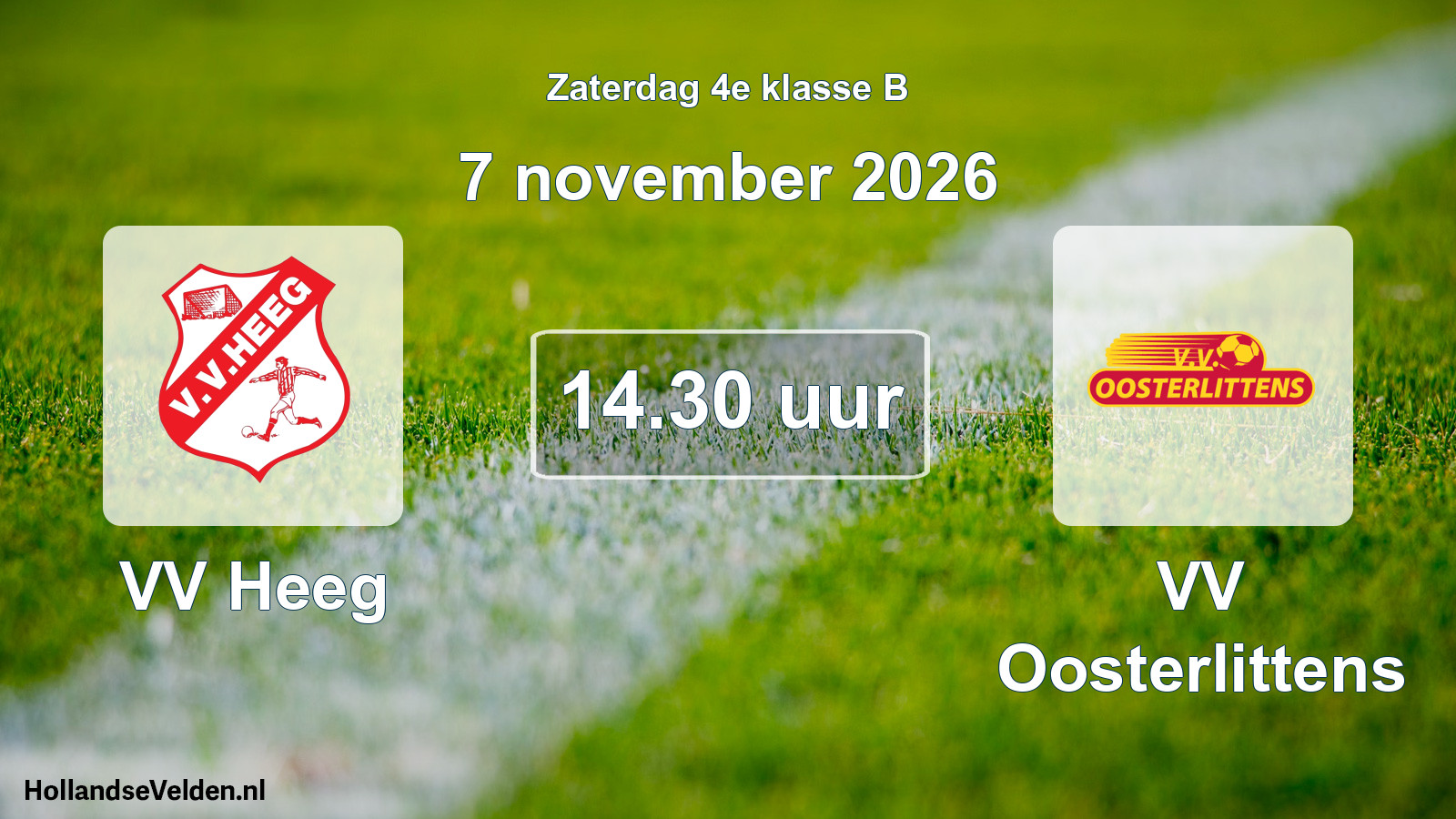 Geplande wedstrijd: VV Heeg - VV Oosterlittens (7 november 2026)