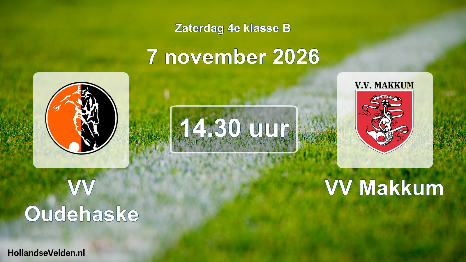Geplande wedstrijd: VV Oudehaske - VV Makkum (7 november 2026)