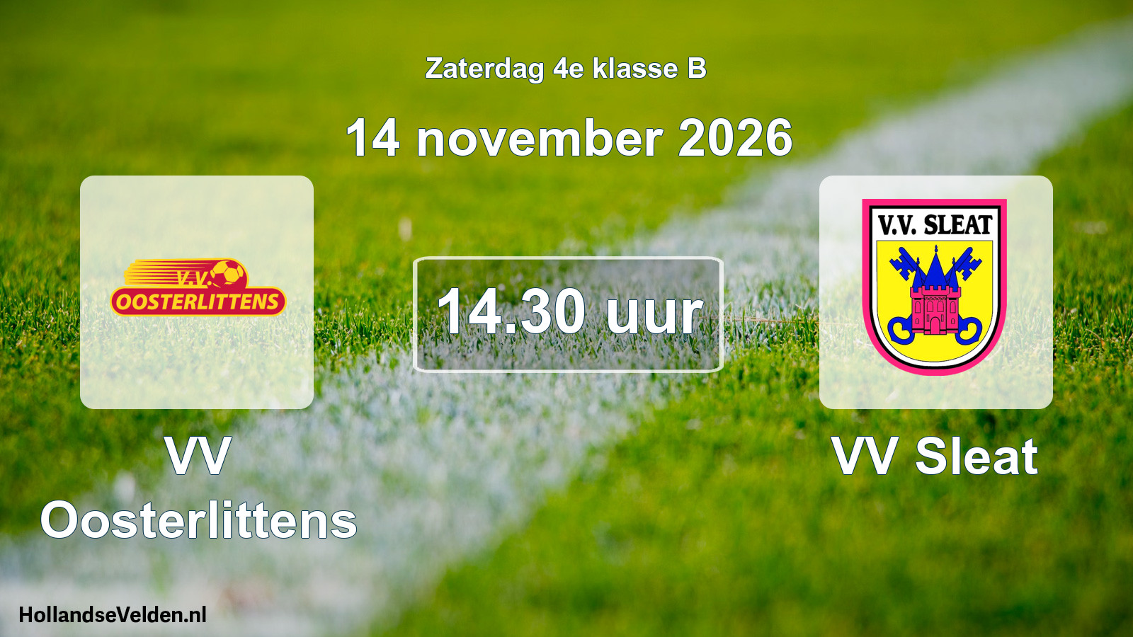 Geplande wedstrijd: VV Oosterlittens - VV Sleat (14 november 2026)