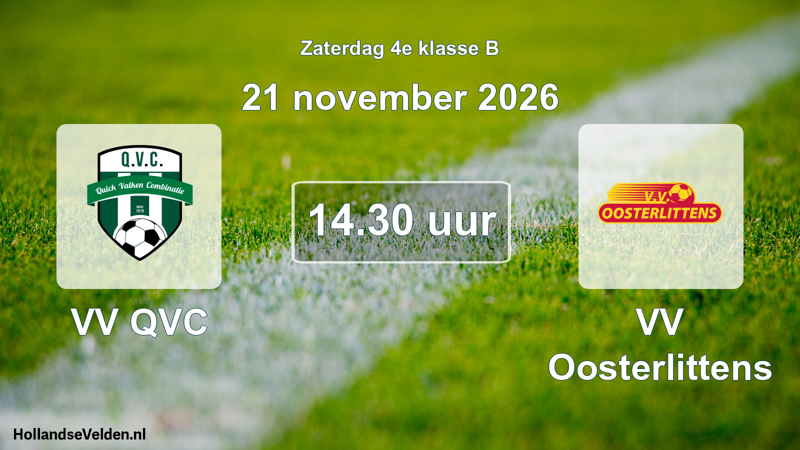Geplande wedstrijd: VV QVC - VV Oosterlittens (21 november 2026)
