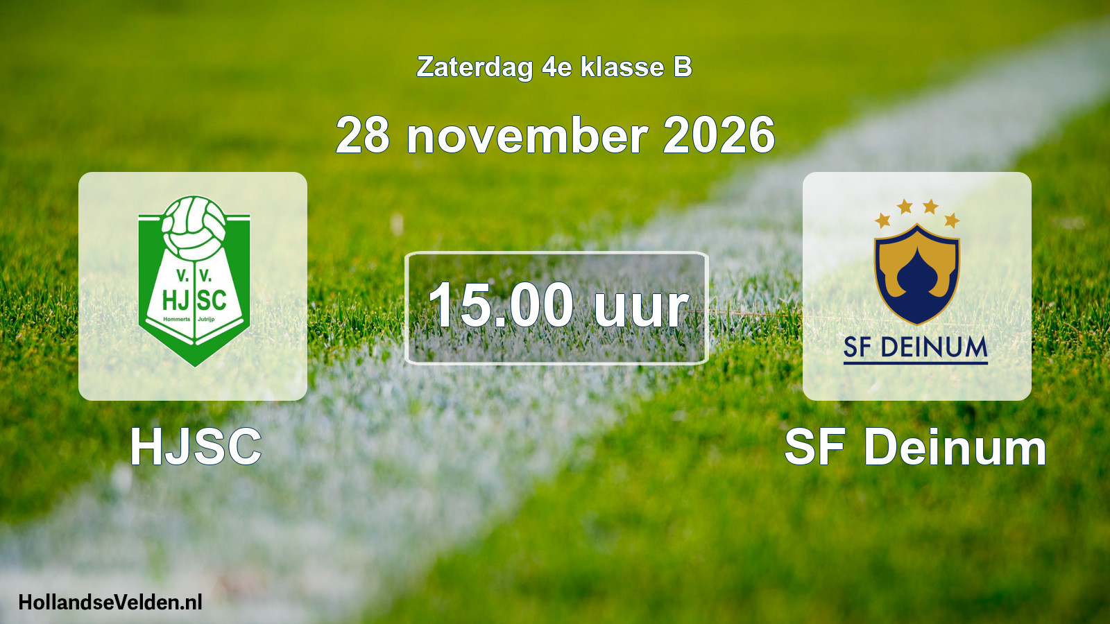 Geplande wedstrijd: HJSC - SF Deinum (28 november 2026)
