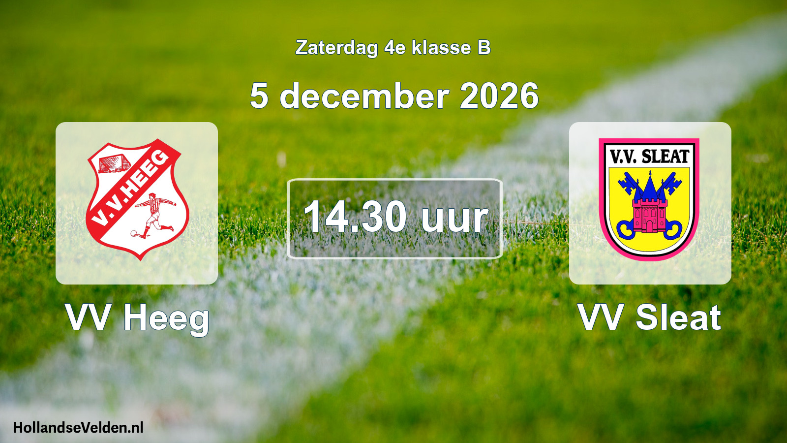 Geplande wedstrijd: VV Heeg - VV Sleat (5 december 2026)