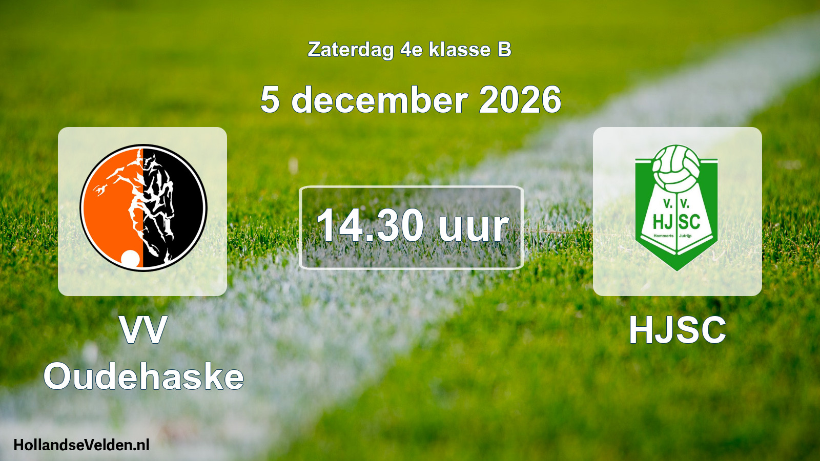 Geplande wedstrijd: VV Oudehaske - HJSC (5 december 2026)
