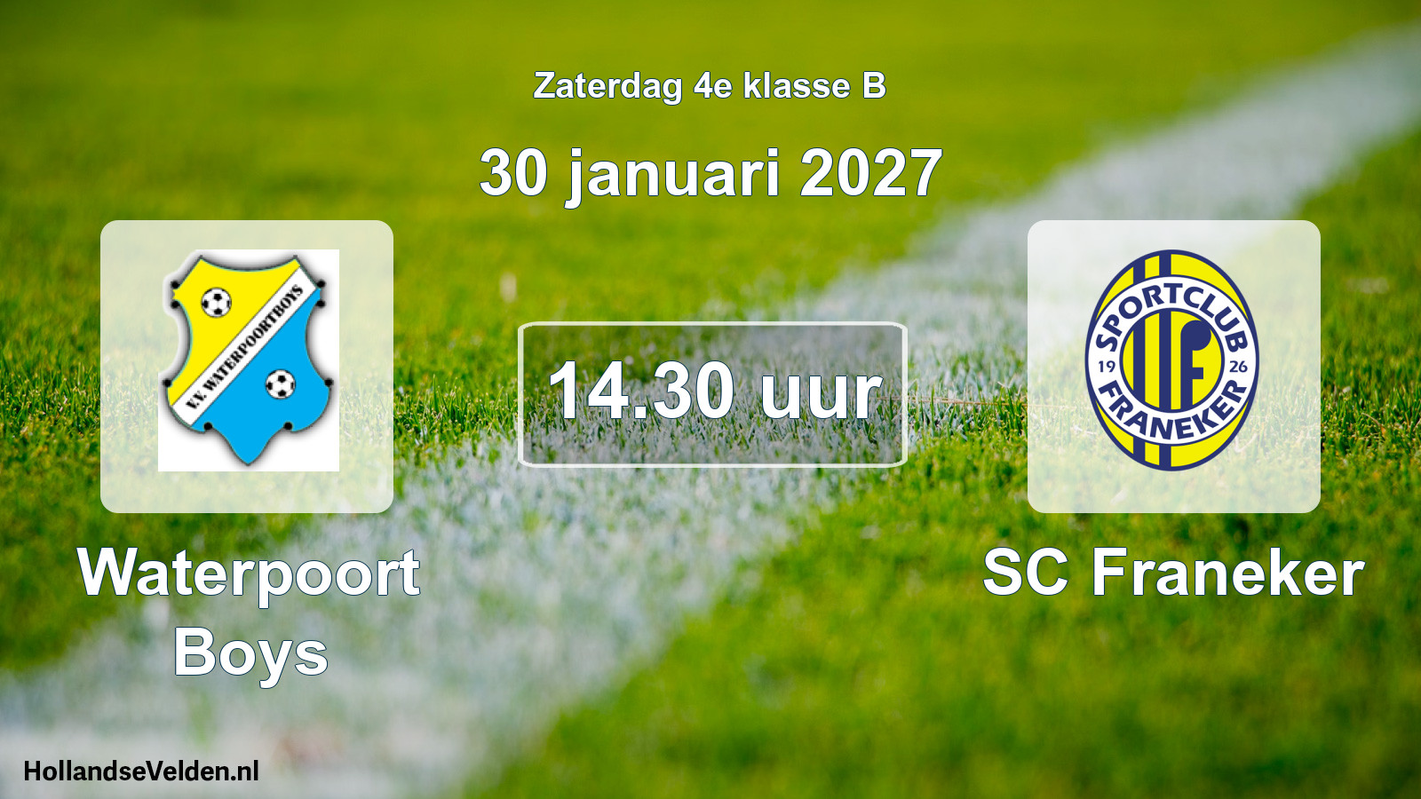 Geplande wedstrijd: Waterpoort Boys - SC Franeker (30 januari 2027)