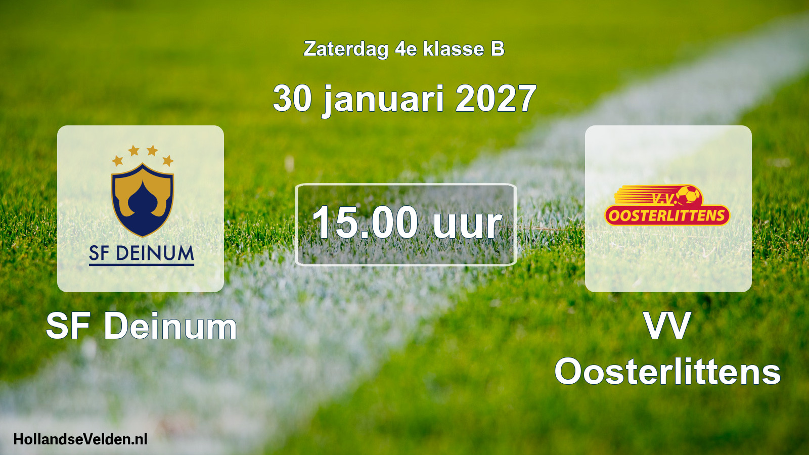 Geplande wedstrijd: SF Deinum - VV Oosterlittens (30 januari 2027)