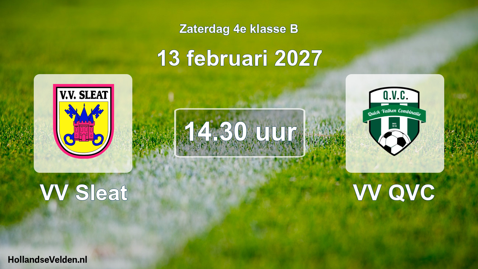 Geplande wedstrijd: VV Sleat - VV QVC (13 februari 2027)