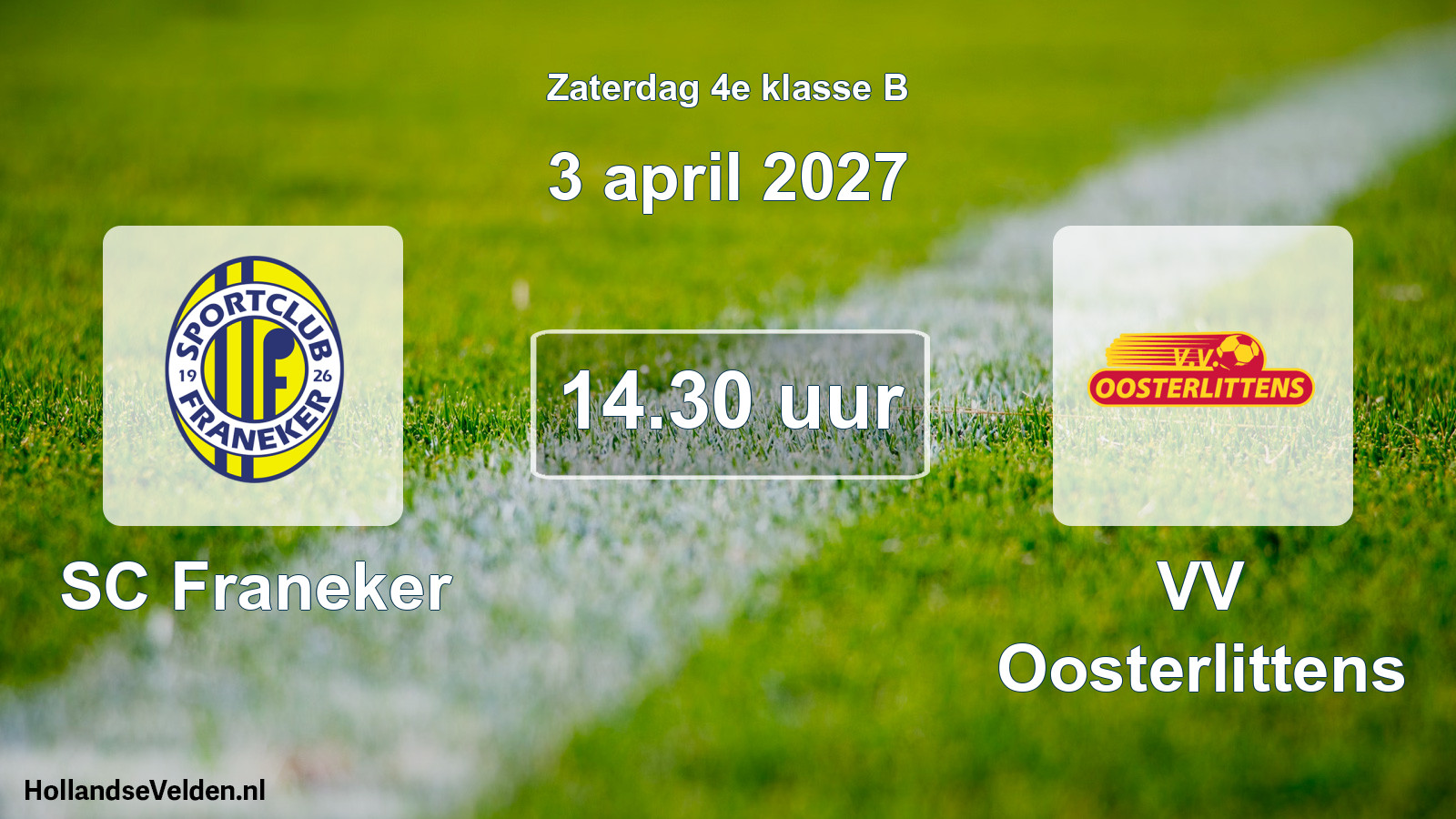 Scheduled Match: SC Franeker - VV Oosterlittens (3 April 2027)