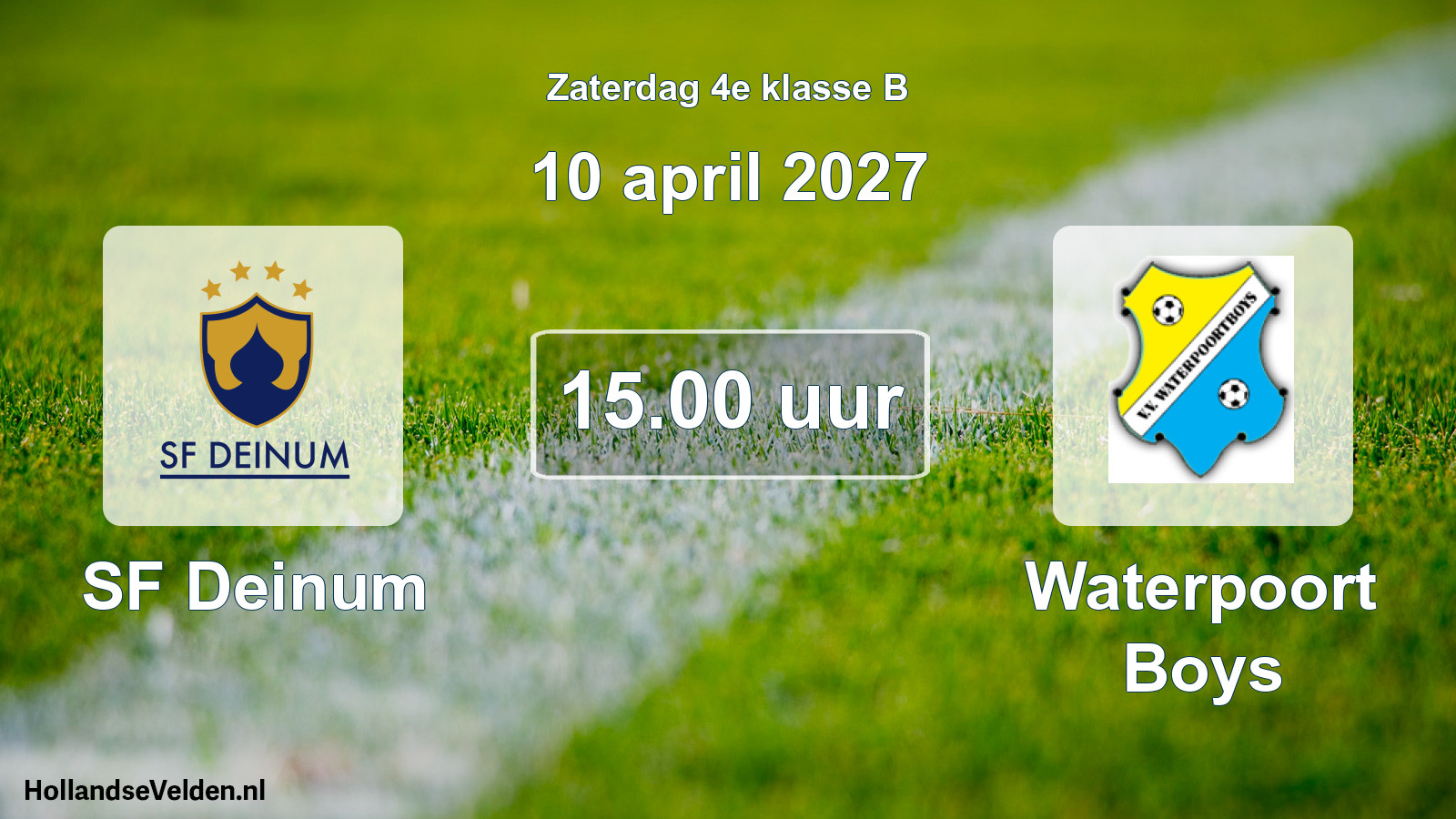 Geplande wedstrijd: SF Deinum - Waterpoort Boys (10 april 2027)
