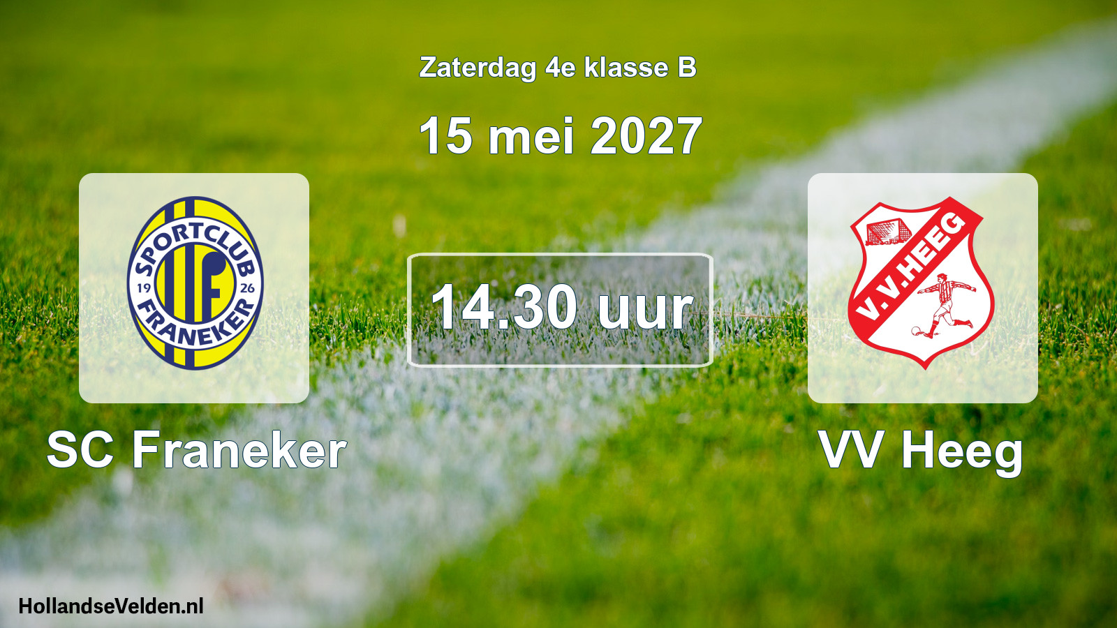 Geplande wedstrijd: SC Franeker - VV Heeg (15 mei 2027)