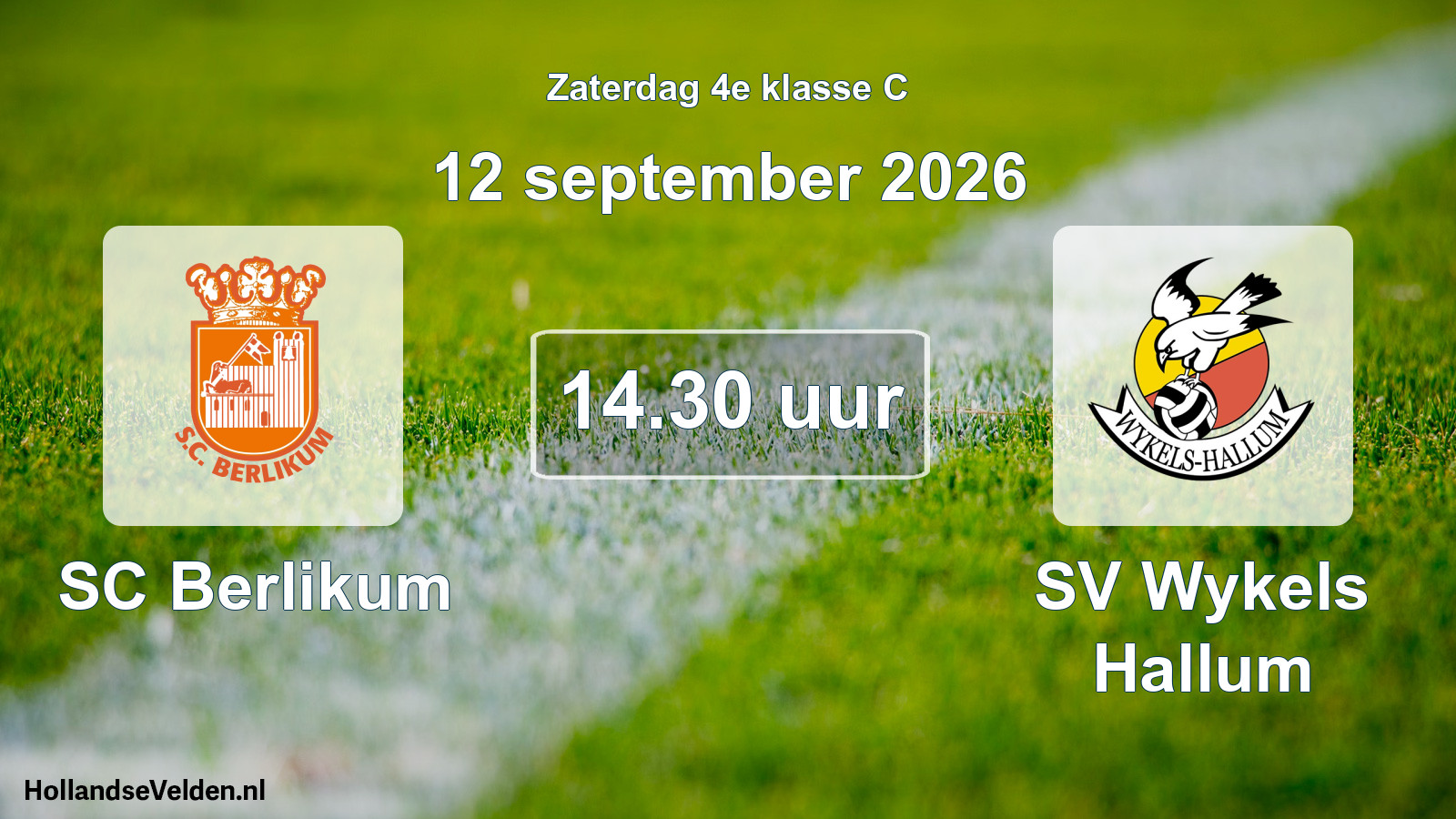 Geplande wedstrijd: SC Berlikum - SV Wykels Hallum (12 september 2026)