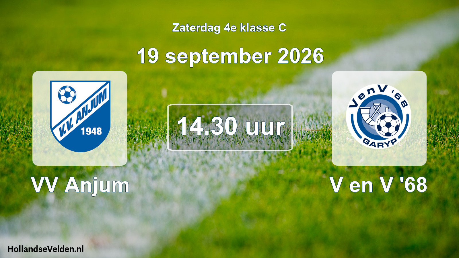 Geplande wedstrijd: VV Anjum - V en V '68 (19 september 2026)