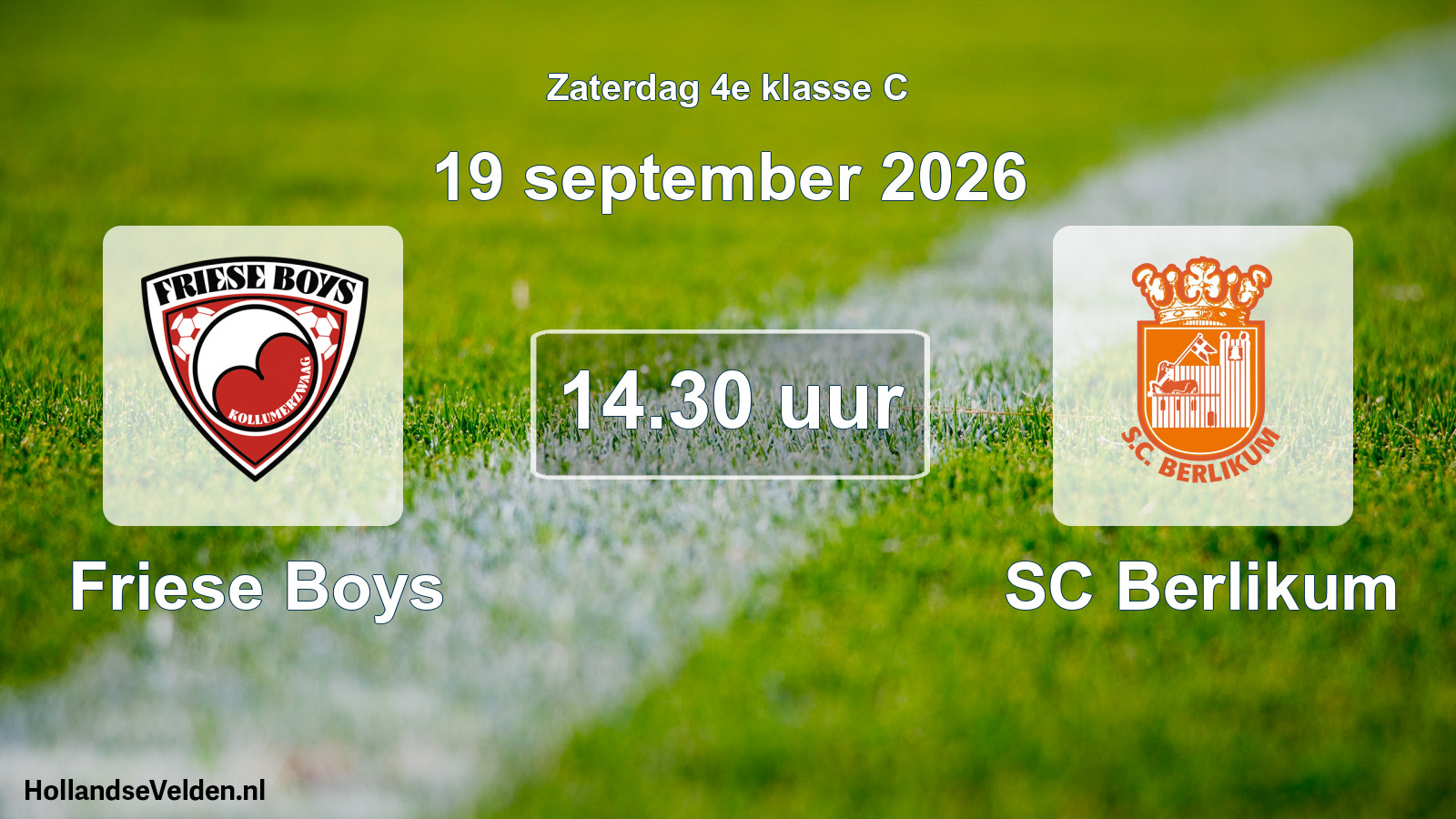 Geplande wedstrijd: Friese Boys - SC Berlikum (19 september 2026)