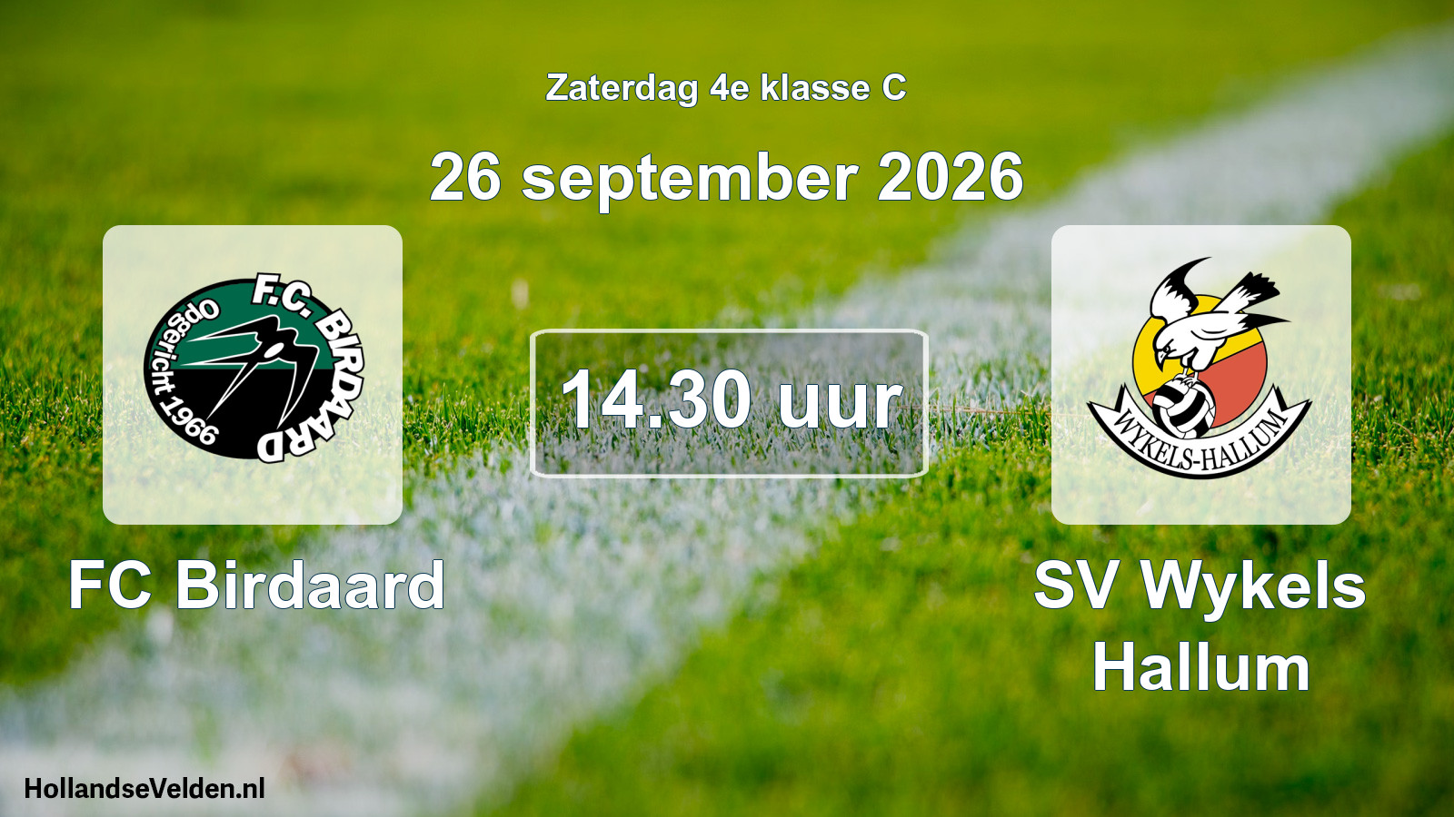 Geplande wedstrijd: FC Birdaard - SV Wykels Hallum (26 september 2026)