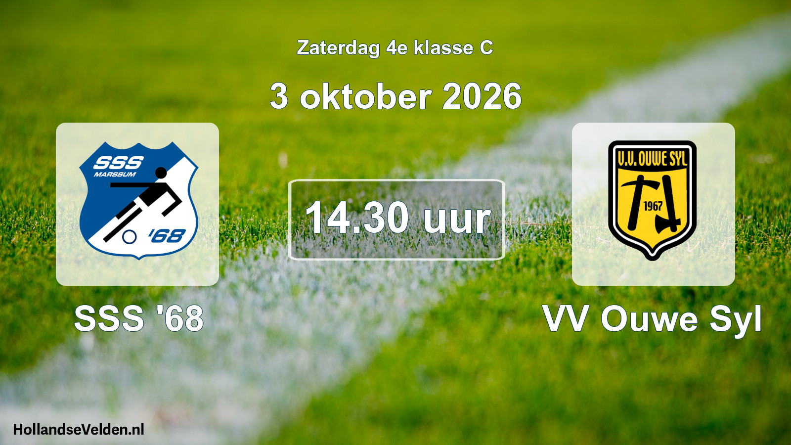 Geplande wedstrijd: SSS '68 - VV Ouwe Syl (3 oktober 2026)