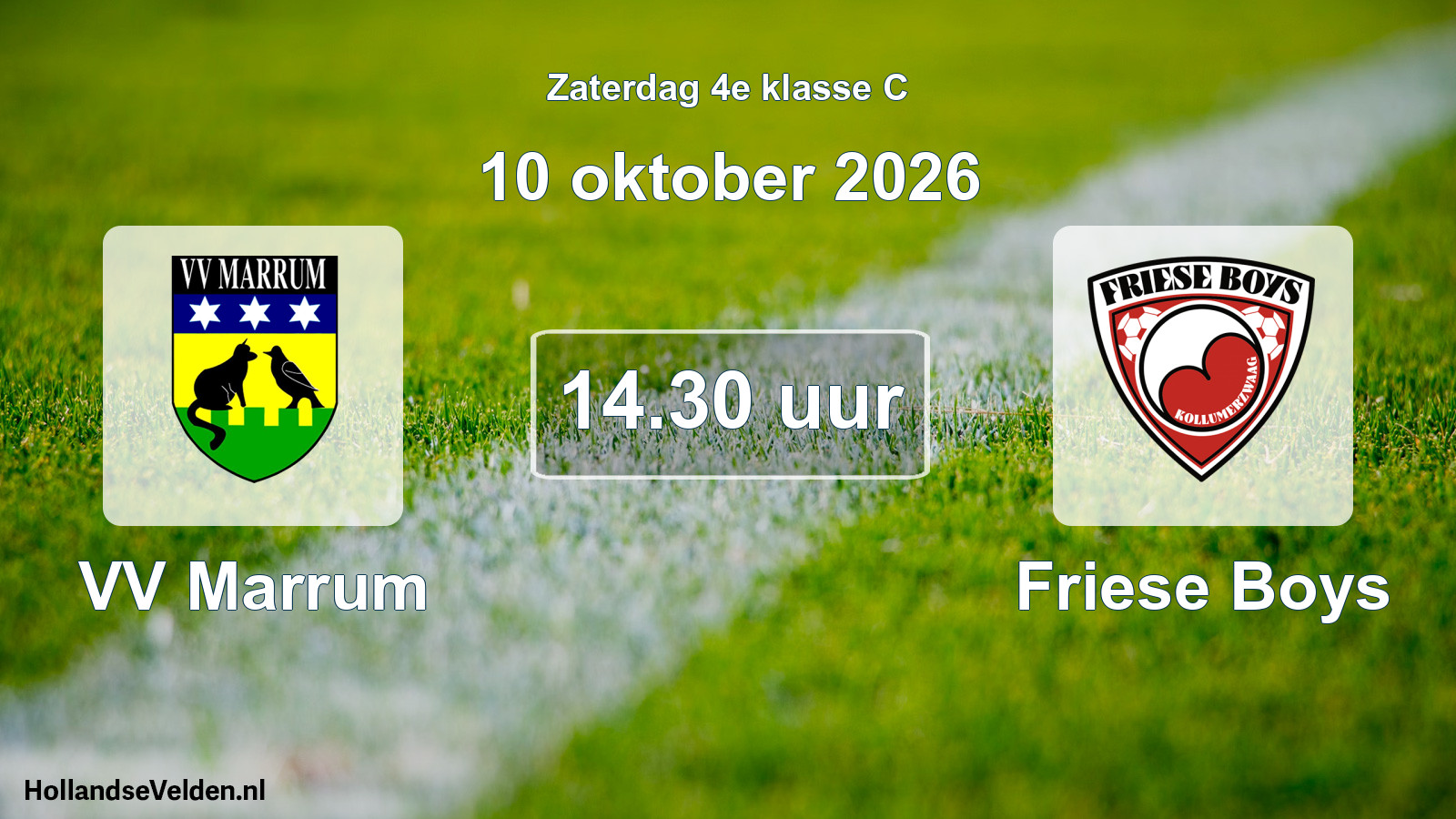 Geplande wedstrijd: VV Marrum - Friese Boys (10 oktober 2026)