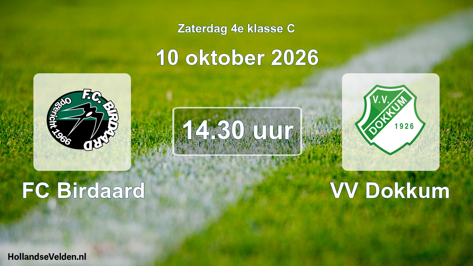 Geplande wedstrijd: FC Birdaard - VV Dokkum (10 oktober 2026)