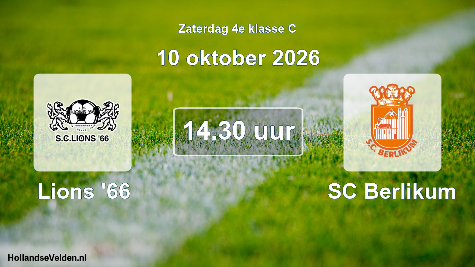 Geplande wedstrijd: Lions '66 - SC Berlikum (10 oktober 2026)