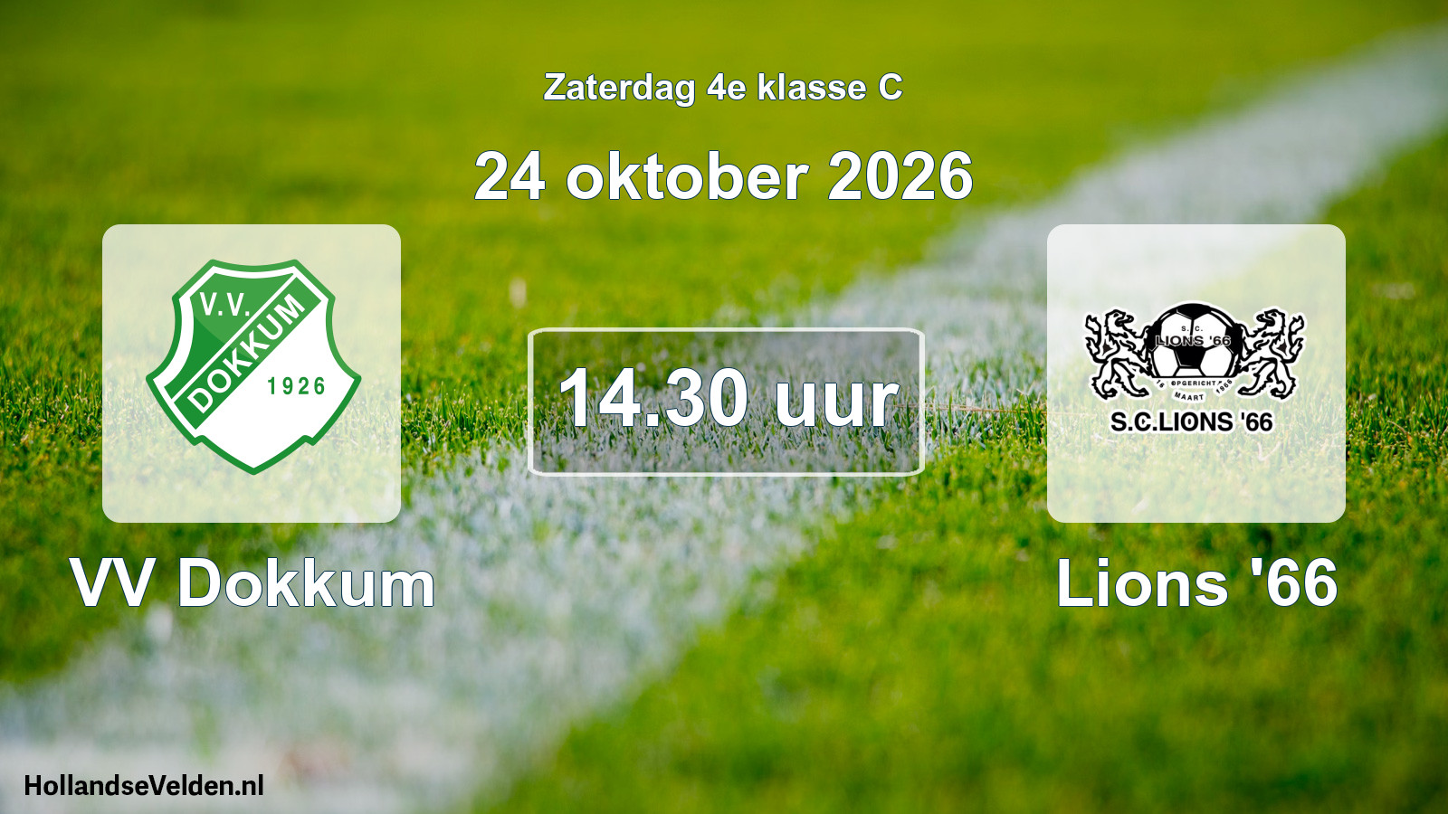 Geplande wedstrijd: VV Dokkum - Lions '66 (24 oktober 2026)