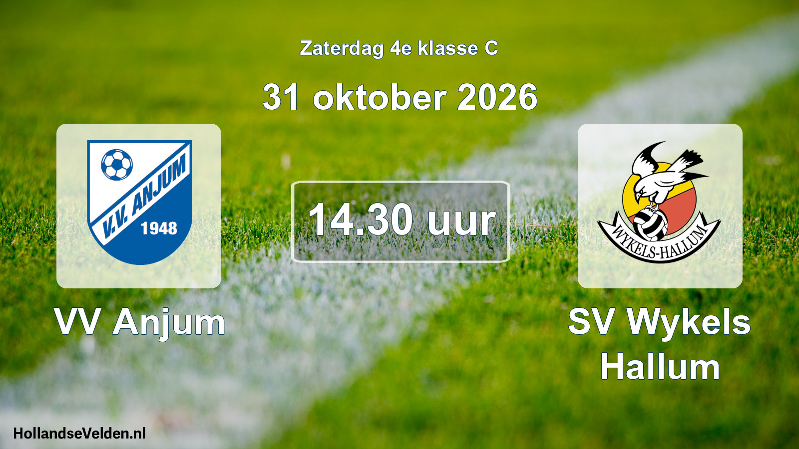 Geplande wedstrijd: VV Anjum - SV Wykels Hallum (31 oktober 2026)