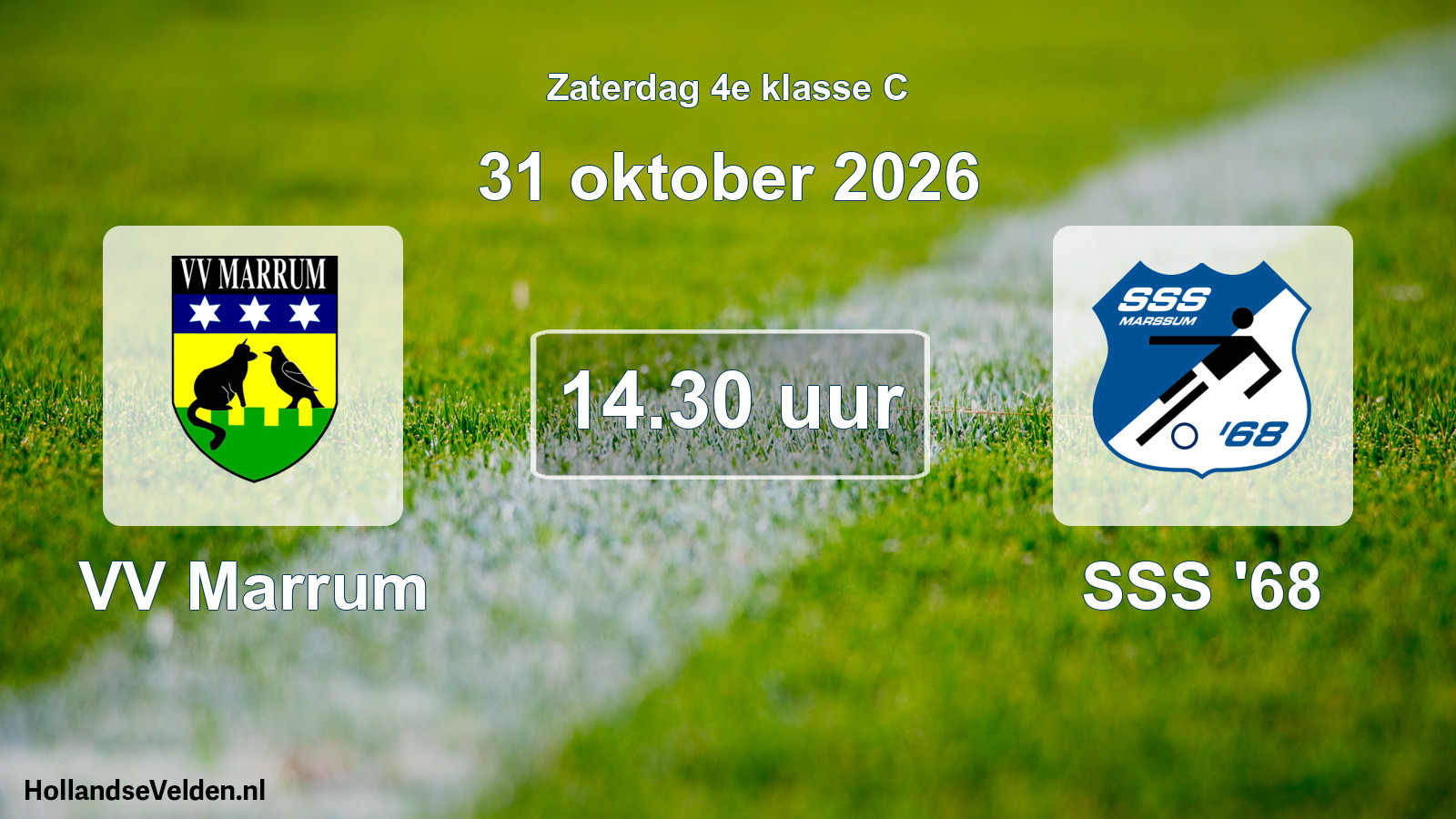 Geplande wedstrijd: VV Marrum - SSS '68 (31 oktober 2026)