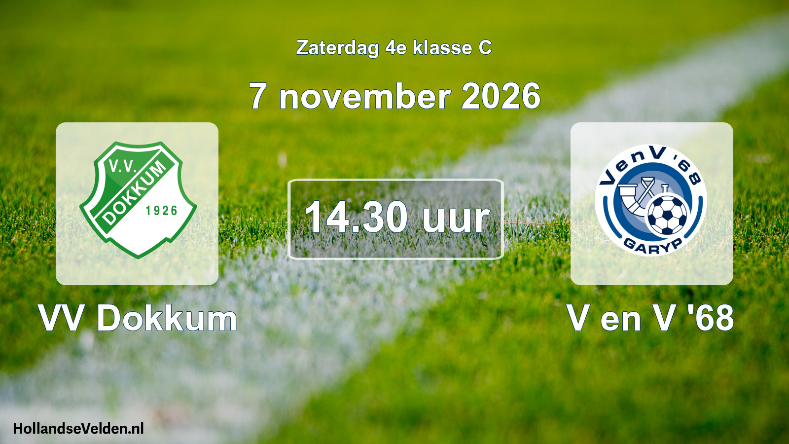 Geplande wedstrijd: VV Dokkum - V en V '68 (7 november 2026)