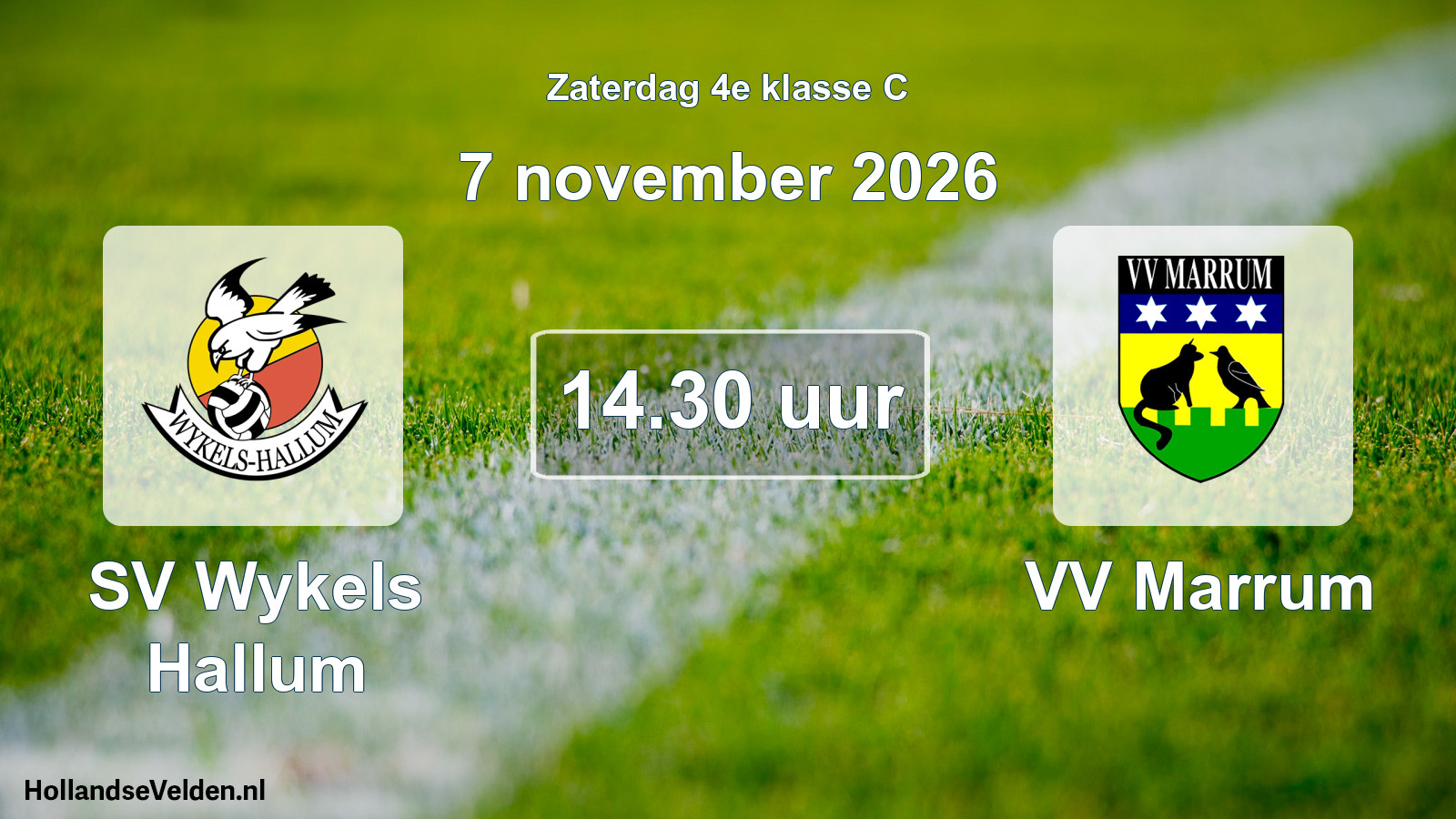 Geplande wedstrijd: SV Wykels Hallum - VV Marrum (7 november 2026)