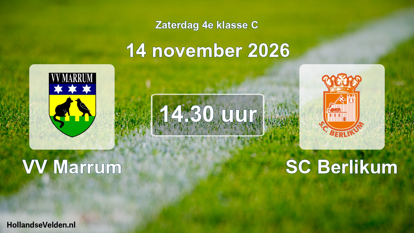 Geplande wedstrijd: VV Marrum - SC Berlikum (14 november 2026)