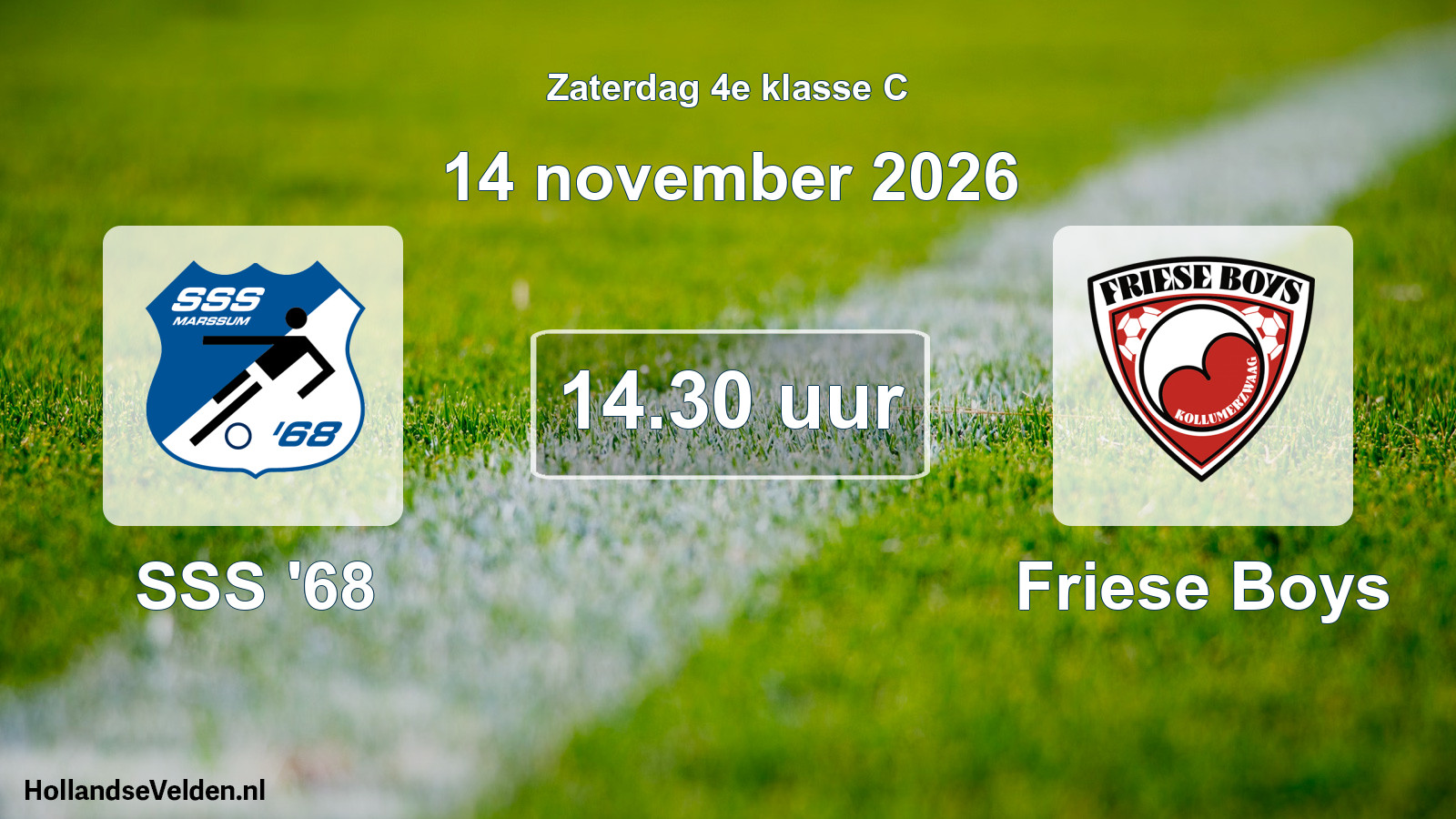 Geplande wedstrijd: SSS '68 - Friese Boys (14 november 2026)
