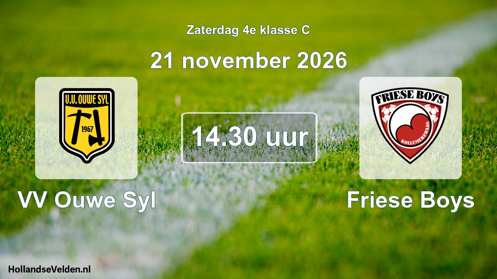 Geplande wedstrijd: VV Ouwe Syl - Friese Boys (21 november 2026)