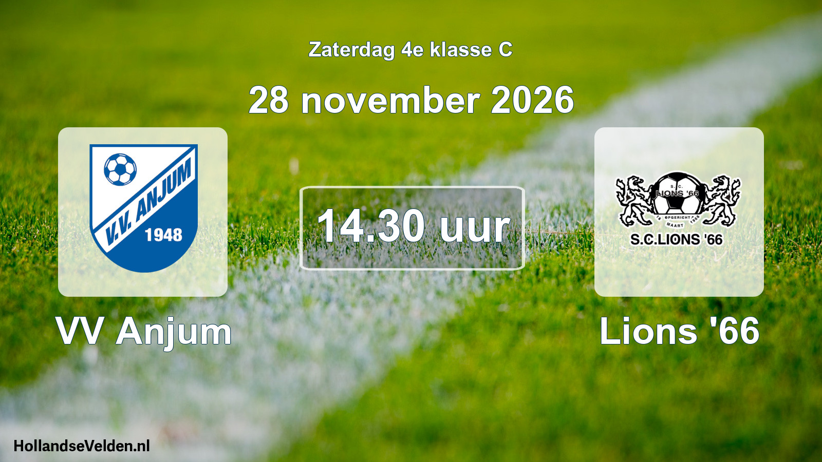 Geplande wedstrijd: VV Anjum - Lions '66 (28 november 2026)