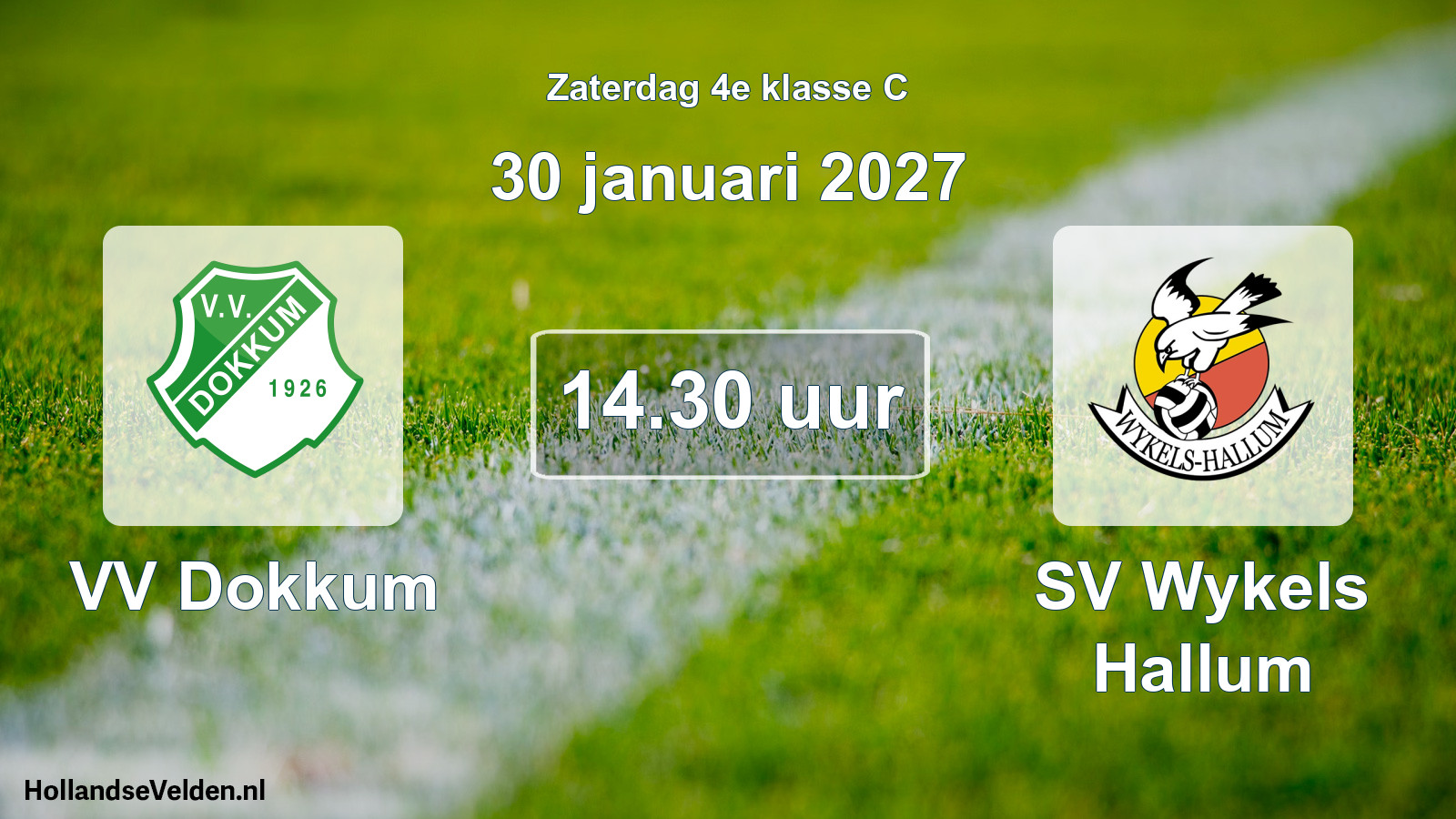 Geplande wedstrijd: VV Dokkum - SV Wykels Hallum (30 januari 2027)