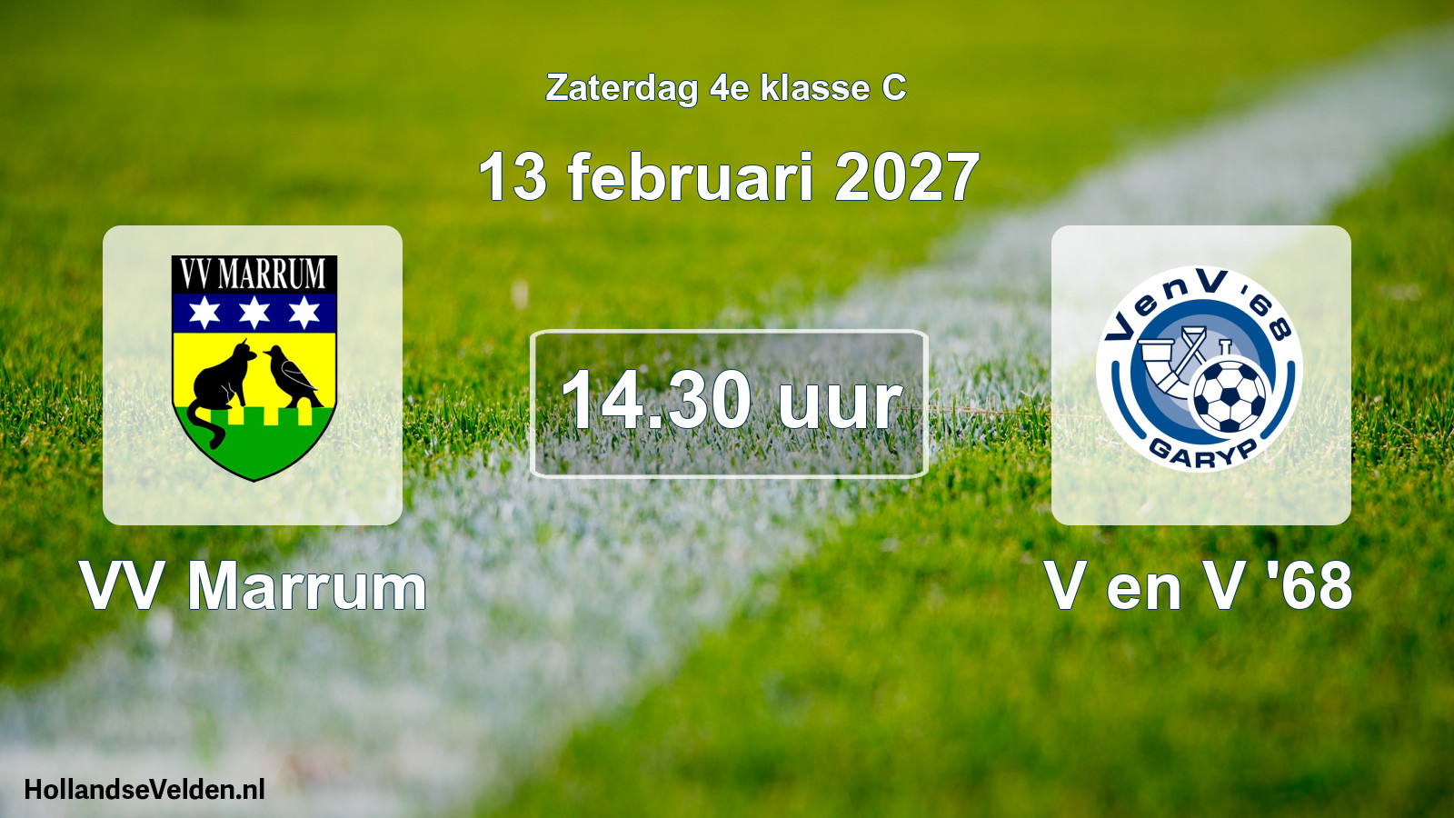 Geplande wedstrijd: VV Marrum - V en V '68 (13 februari 2027)