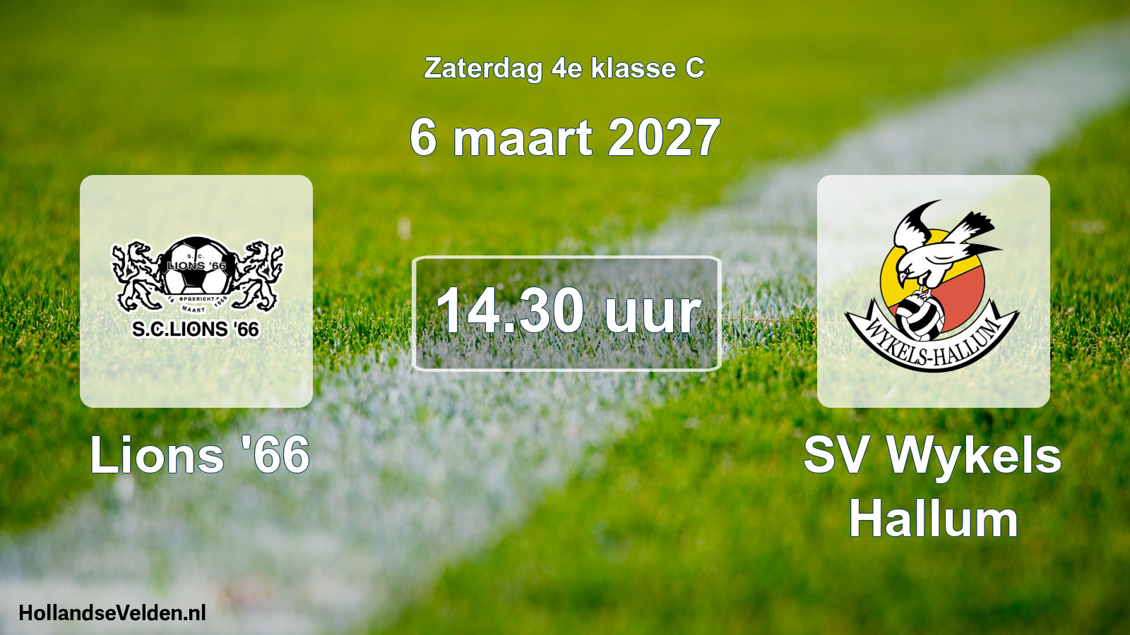 Geplande wedstrijd: Lions '66 - SV Wykels Hallum (6 maart 2027)