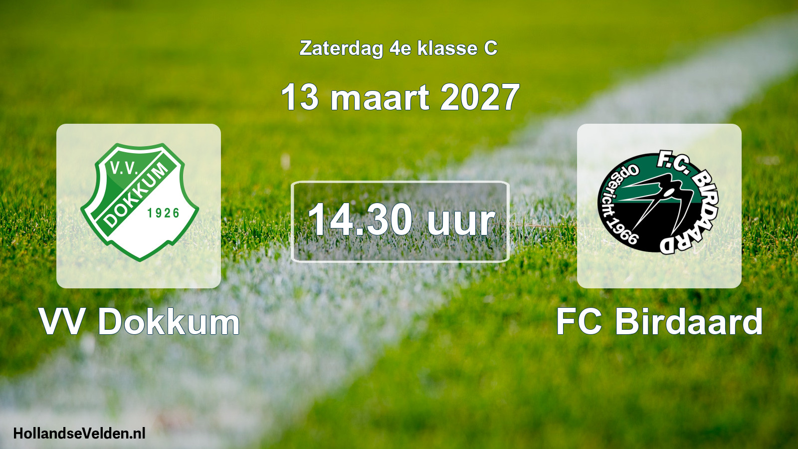 Geplande wedstrijd: VV Dokkum - FC Birdaard (13 maart 2027)