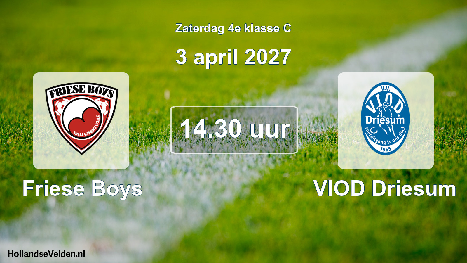 Geplande wedstrijd: Friese Boys - VIOD Driesum (3 april 2027)