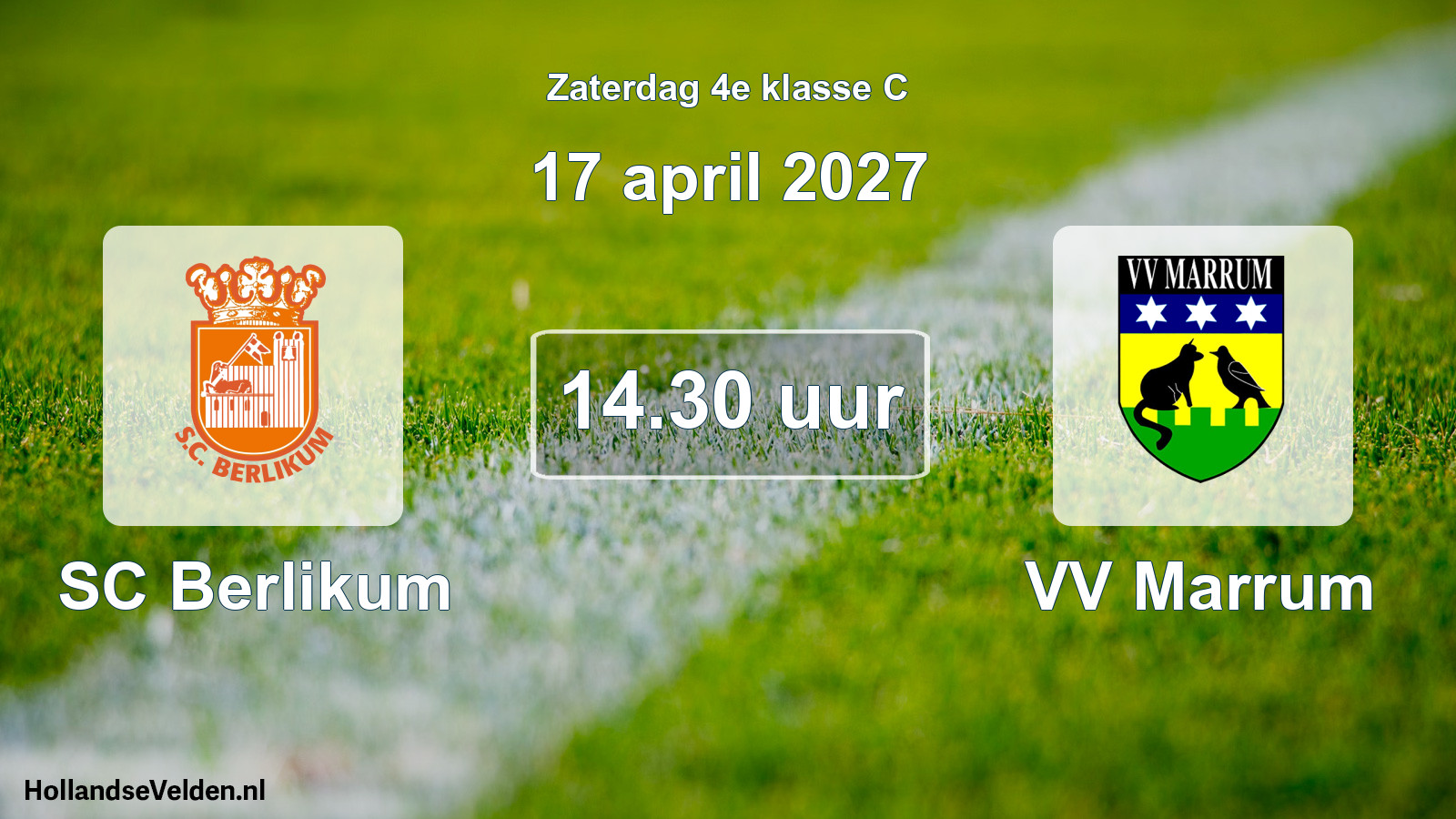 Geplande wedstrijd: SC Berlikum - VV Marrum (17 april 2027)